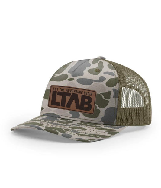 Retro Camo Leather Patch Hat