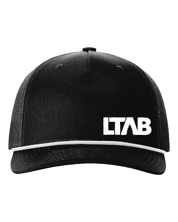 Black Offset Rope Hat