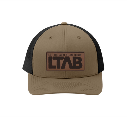 Brown Leather Patch Hat