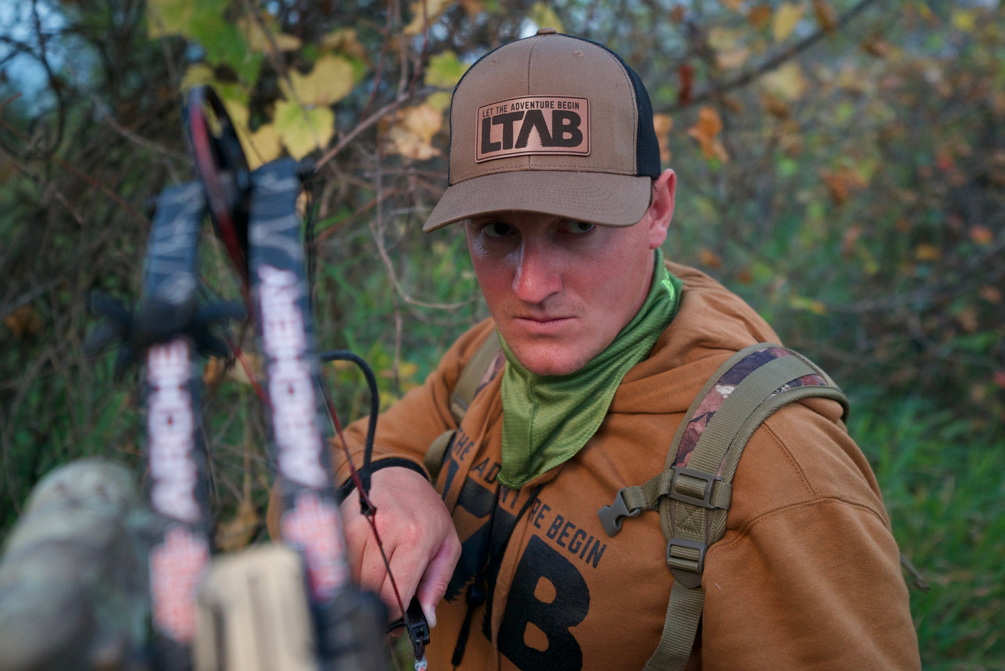 Brown Leather Patch Hat