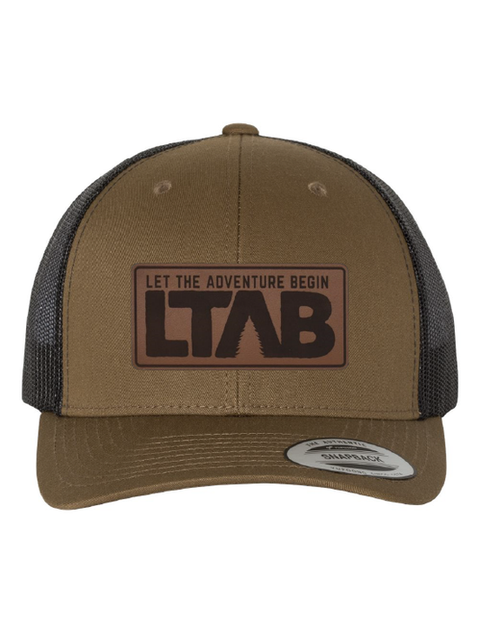 Brown Leather Patch Hat