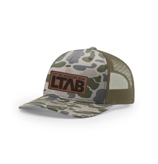 Retro Camo Leather Patch Hat